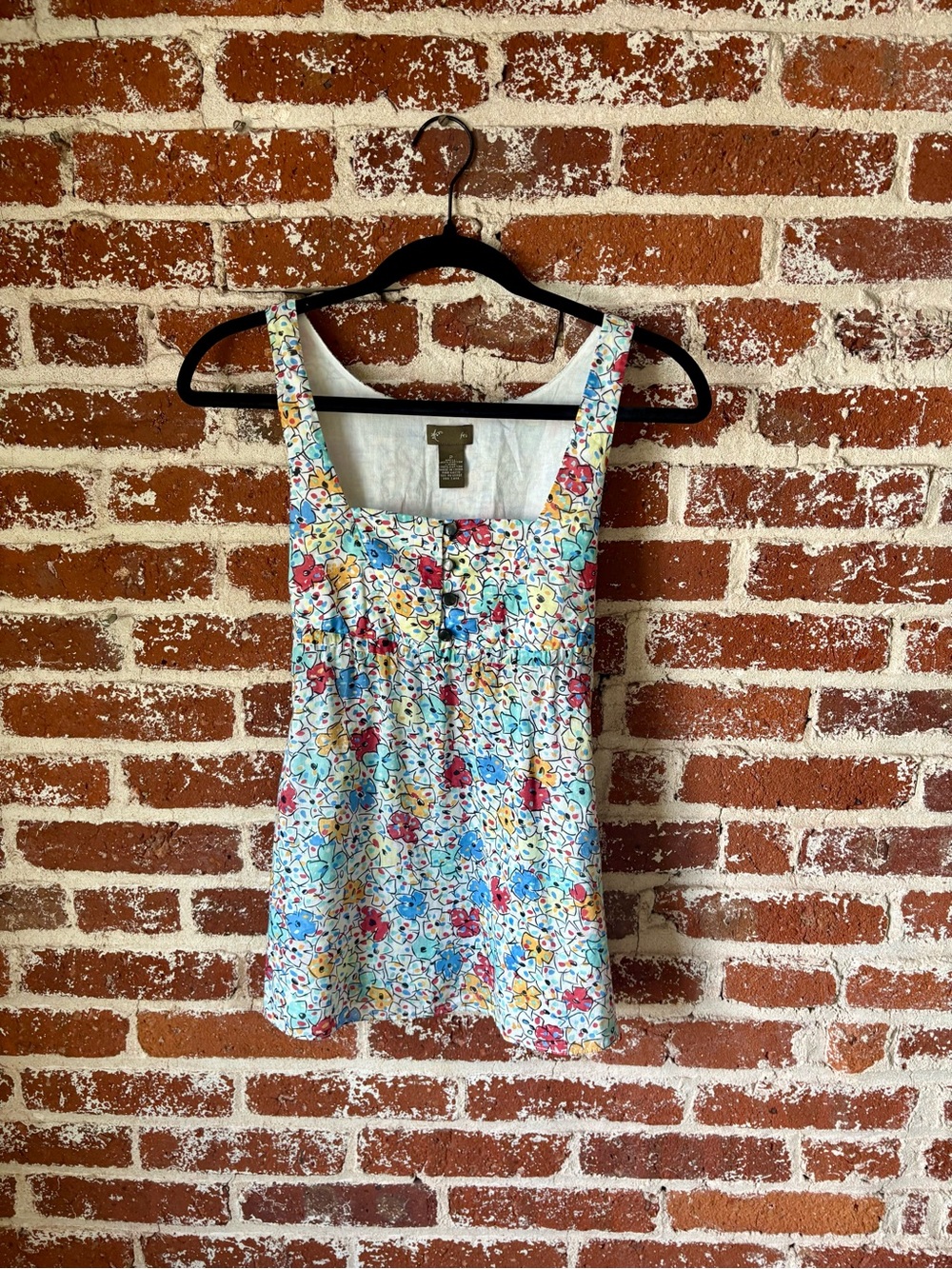 Anthropologie FEI Vibrant Multicolor Floral Babydoll Tank Top